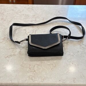 Crossbody Bag- Black with wristlet strap included